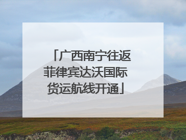 广西南宁往返菲律宾达沃国际货运航线开通